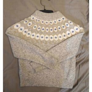 Crewcuts Fair Isle Sweater Kids Girls Sm 6–7 Gray Merino Wool Blend Sparkle Knit